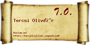 Tercsi Olivér névjegykártya